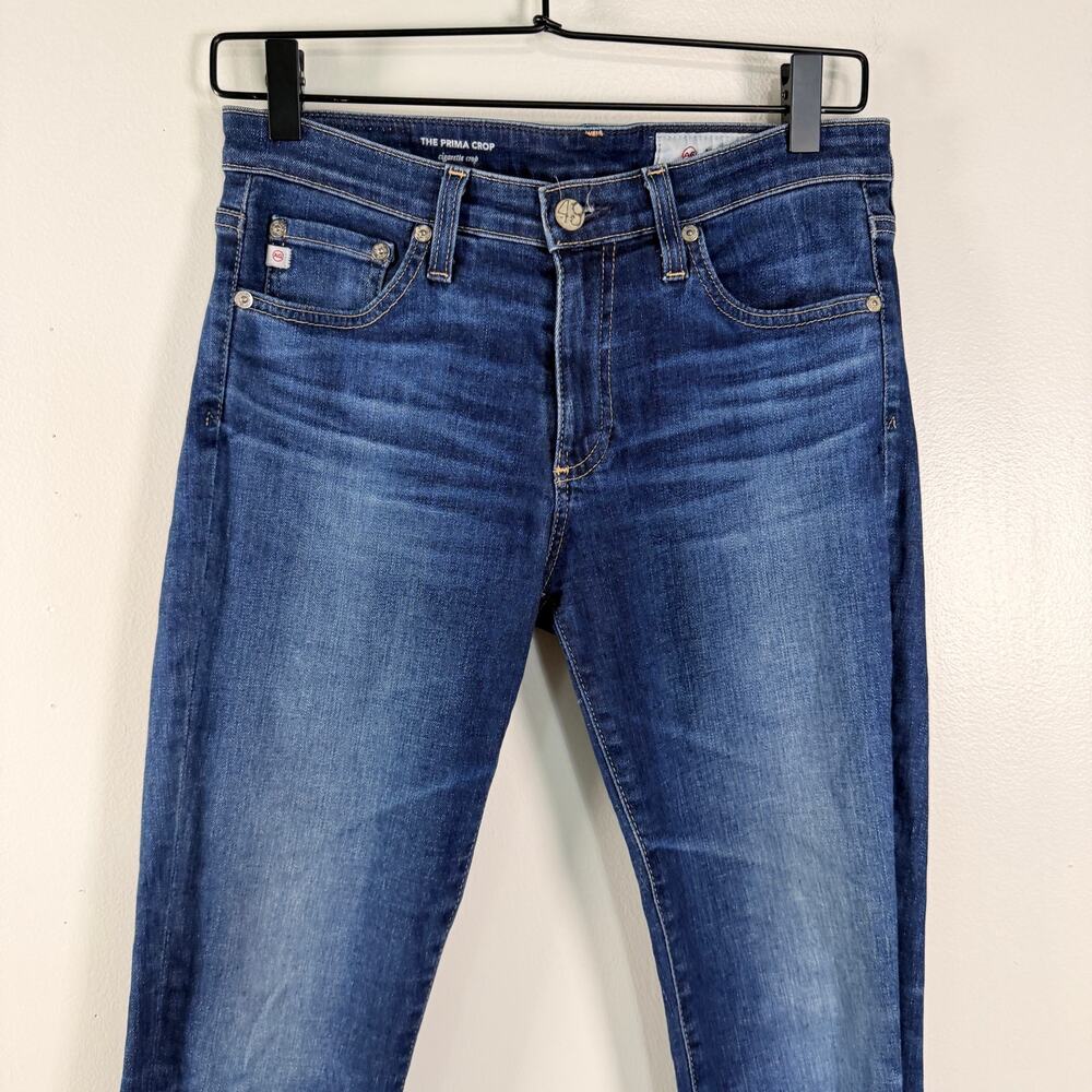 AG ED Denim The Prima Crop Jeans Cigarette Mid Rise Medium Wash Blue Size 26 - Picture 4 of 11